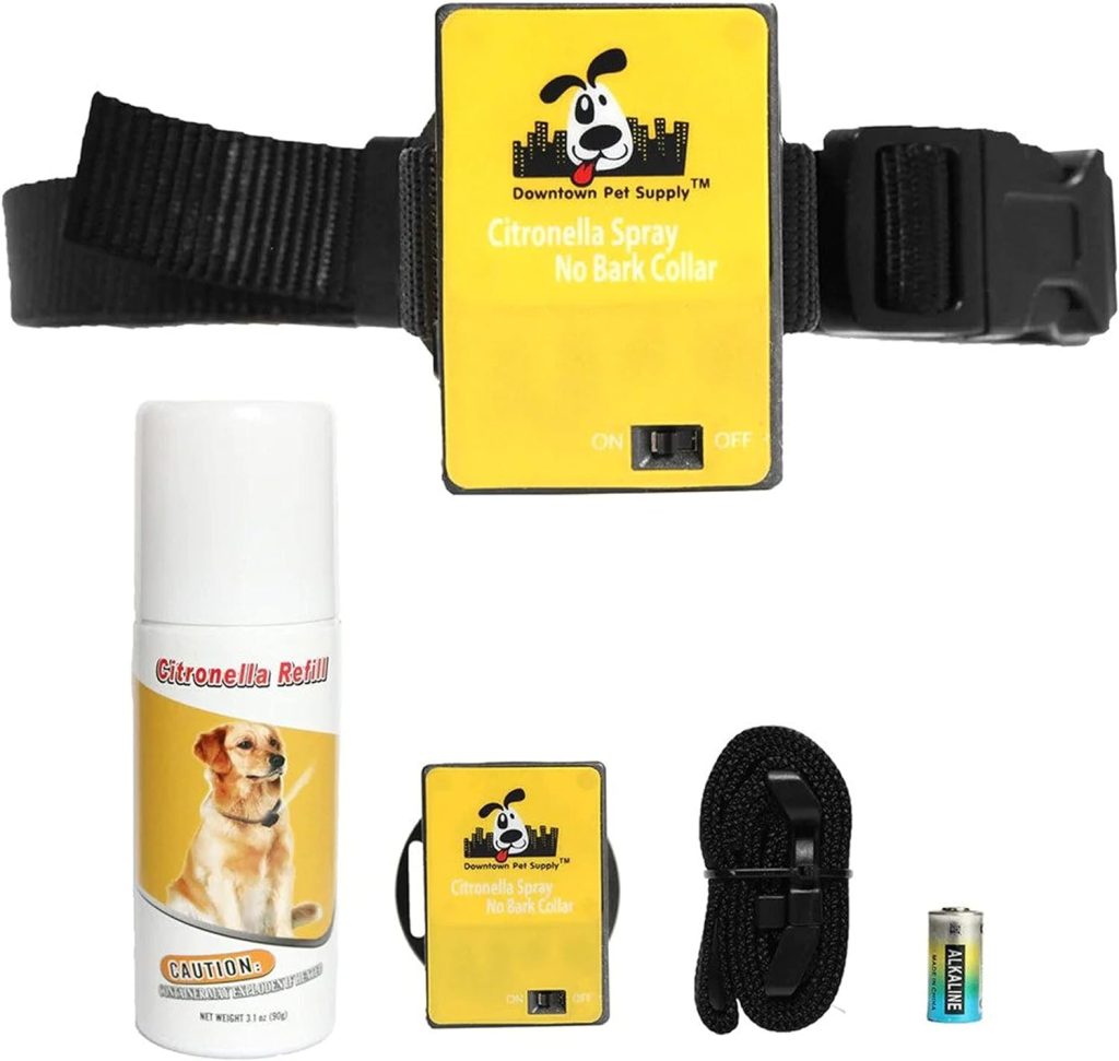 Downtown Pet Supply Citronella Bark Collar for Dogs - Humane No Shock No Bark Dog Training Collar Set with Citronella Spray - Anti Barking Dog Bark Deterrent - No Prong Collar