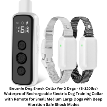 Bousnic Dog Shock Collar for 2 Dogs - (8-120lbs) Waterproof Rechargeable Electric Dog Training Collar with Remote for Small Medium Large Dogs with Beep Vibration Safe Shock Modes